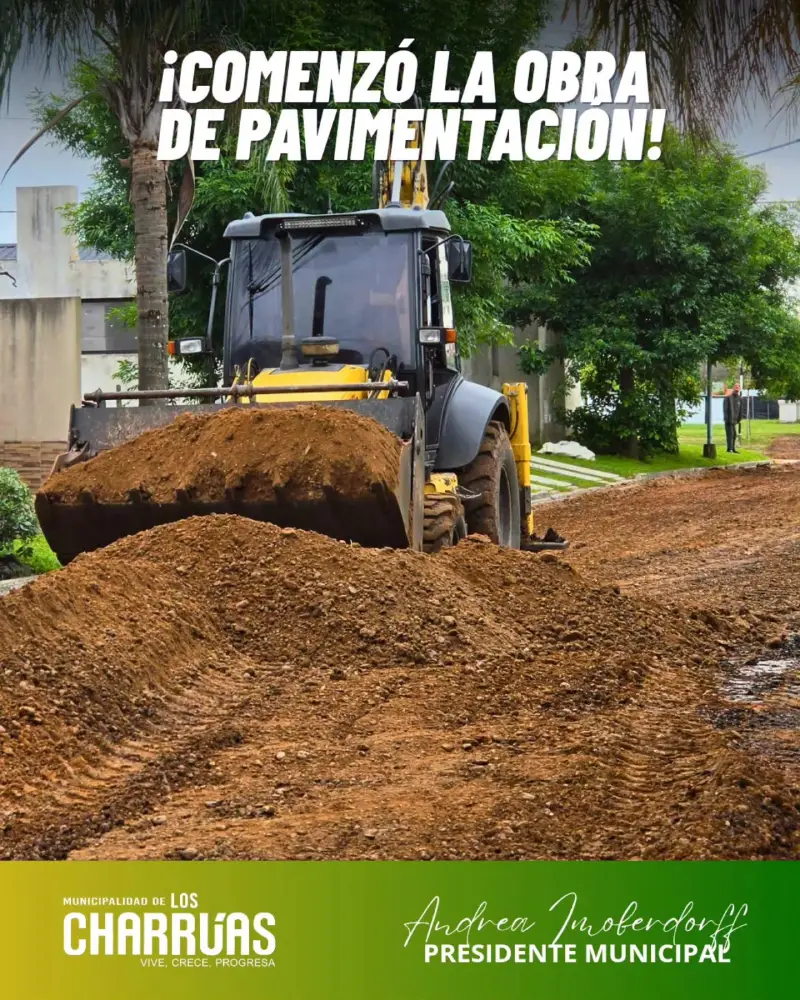 ¡COMENZÓ LA OBRA DE PAVIMENTACIÓN EN LOS CHARRÚAS!